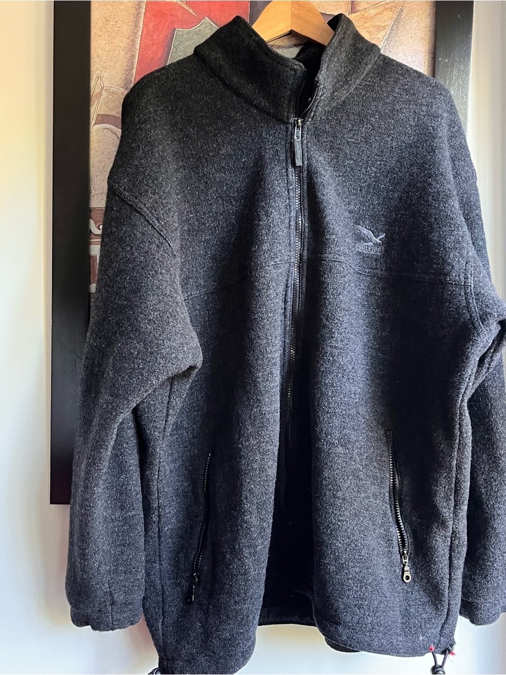 Vintage Salewa Italy 100% Wool Black 90s Y2k Fleece XL